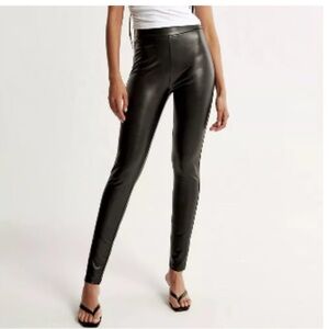 Abercrombie & Fitch Vegan Leather High Rise Black Legging SZ: XS